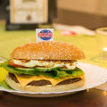 Leckerer Burger Nahaufnahme